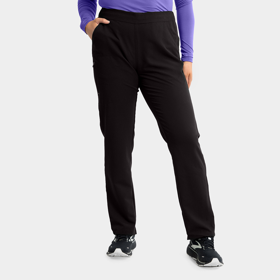Women Pants  7801P  Womens Half Knit Waistband Tapered-Leg Pant Garment Type Petite