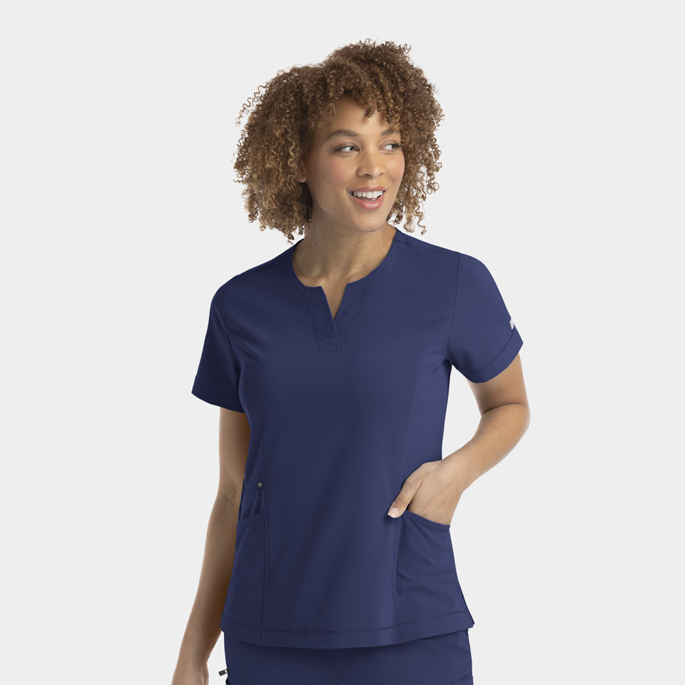 Women  Tops  4802  Womens Notched Neck Top